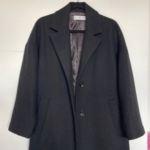 MANGO oversized wool blend coat